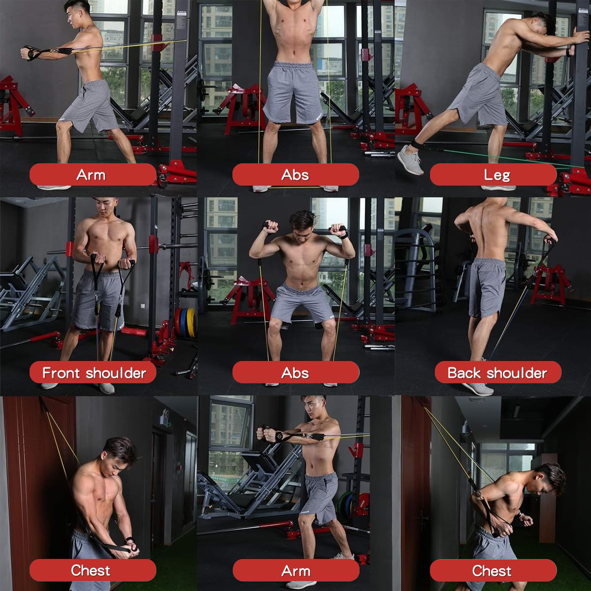 Resistance Bands , Work Out Exercise Bands with 11pcs, Strength Training.