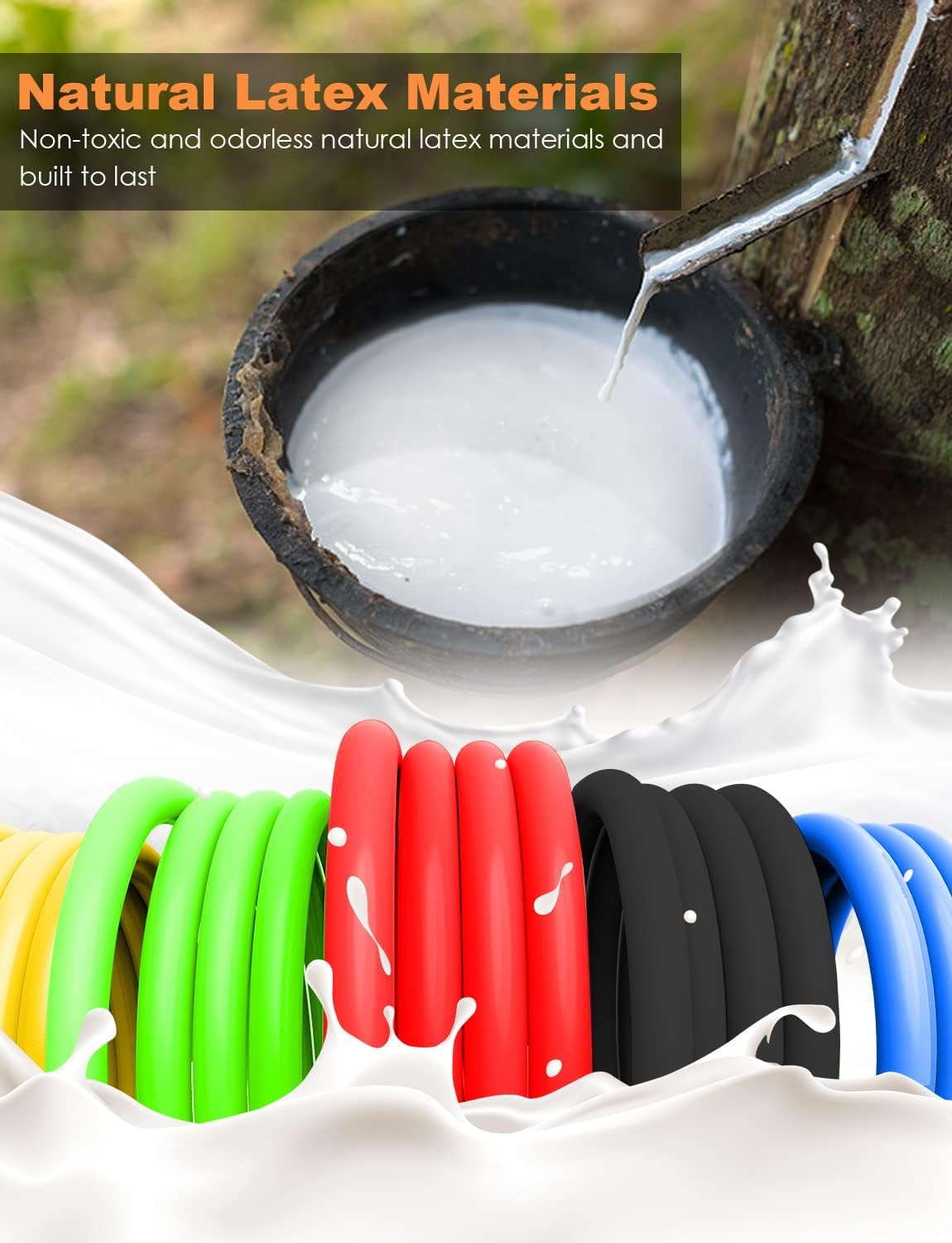 Resistance Bands , Work Out Exercise Bands with 11pcs, Strength Training.