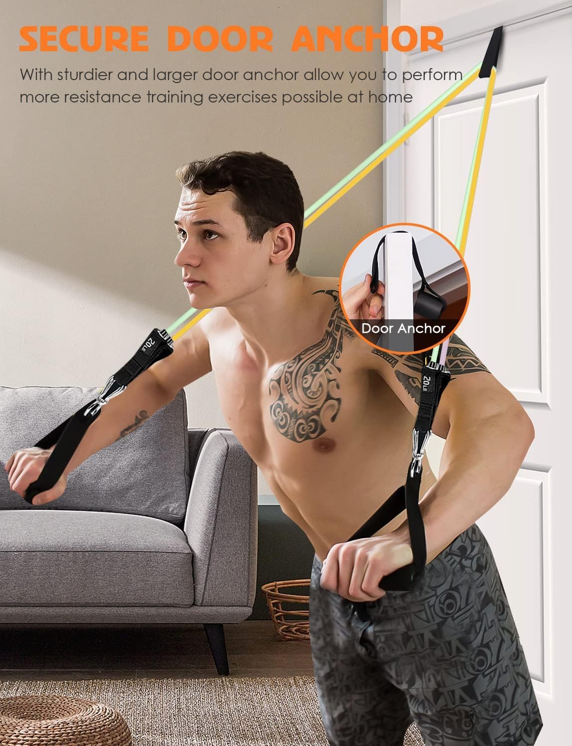 Resistance Bands , Work Out Exercise Bands with 11pcs, Strength Training.
