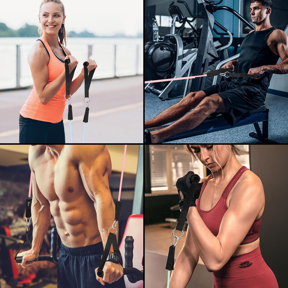 Resistance Bands , Work Out Exercise Bands with 11pcs, Strength Training.