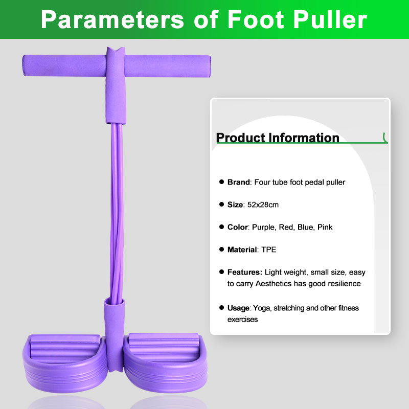 Fitness Elastic Foot Pedal Resistance Bands Sit Up Pull Rope Foot Pedal.