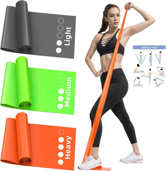 Resistance Bands 3 Set, Elastic Bands for Home Exercise, Physical Therapy Bands for Stretch,.