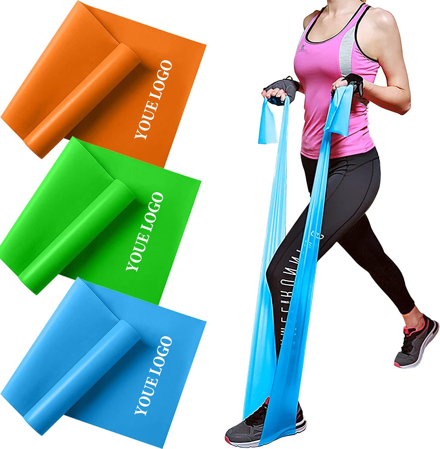 Resistance Bands 3 Set, Elastic Bands for Home Exercise, Physical Therapy Bands for Stretch,.