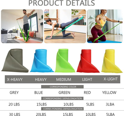 Resistance Bands 3 Set, Elastic Bands for Home Exercise, Physical Therapy Bands for Stretch,.